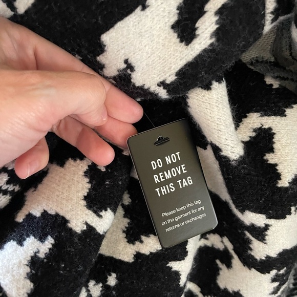 Express Houndstooth Print Mini Sweater Dress in Black & White - Picture 13 of 16